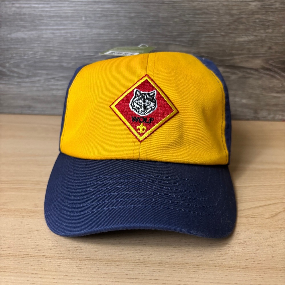Boy Scouts Hat Cap Strap Back Blue Youth‎ Boys Wolf Cub Adjustable NWT